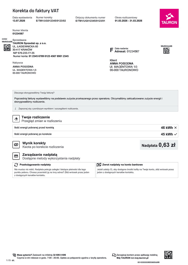 Zdjęcie faktury