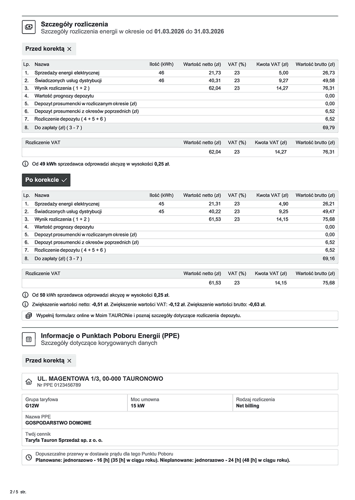 Zdjęcie faktury