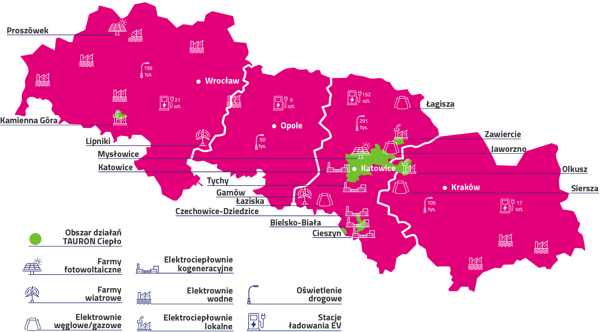 Mapa obszaru działania